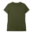 thumbnail image 6 of ShomPort Women's Nursing Tops for Breastfeeding Oversized Short Sleeves Side Splits Hidden Zipper Maternity Top, 6 of 7