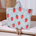 thumbnail image 5 of Strawberry Plants Fruit Flower Hooded Bath Towel，50"x30" for Ages 3 To 12 Kids, Quick Dry Lightweight Soft Microfiber Hood Beach Towel Cover Up for Kids, 5 of 7