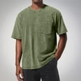 thumbnail image 2 of NINADA Washed Cotton T-Shirts for Men Crewneck Short Sleeve Shirts with Pocket Loose Basic Tees Vintage Classic Tops Baggy Casual Workout Pullover Top 2026 Summer Outfits Army Green S, 2 of 4