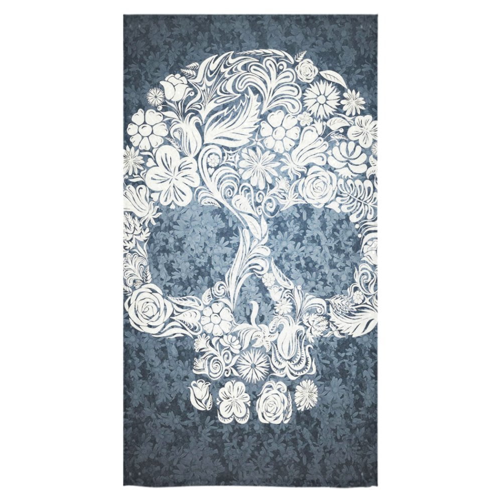 MKHERT Skull in Flower Bath Towel Shower Towel Wash Cloth Face Towels 16x28 inches