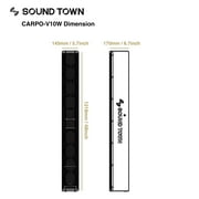 Sound Town Passive Wall-Mount Column Mini Line Array Speaker with 8 x 5” Woofers, for Live Event, Church, Conference, Lounge, White (CARPO-V10W)