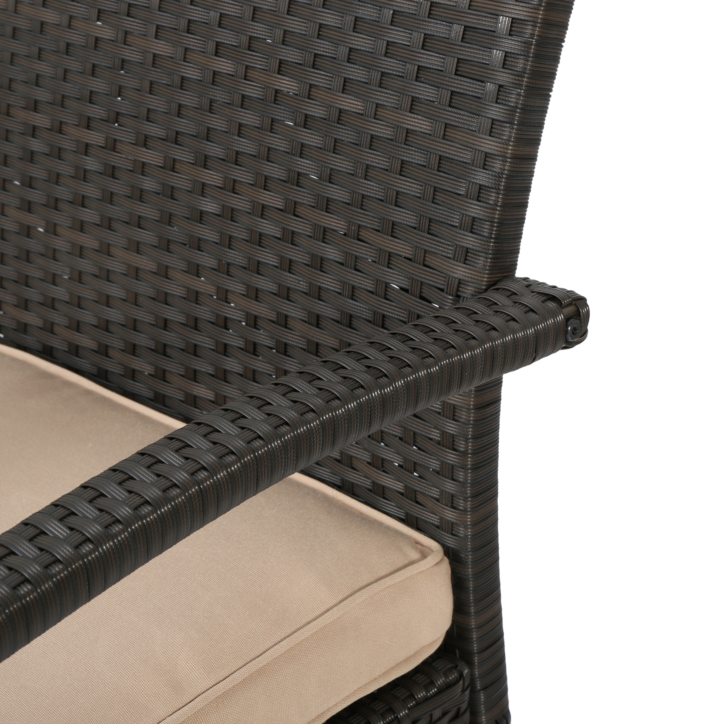 Carmela Outdoor 8 Seater Wicker Chat Set with Cushions, Brown and Tan - image 4 of 11