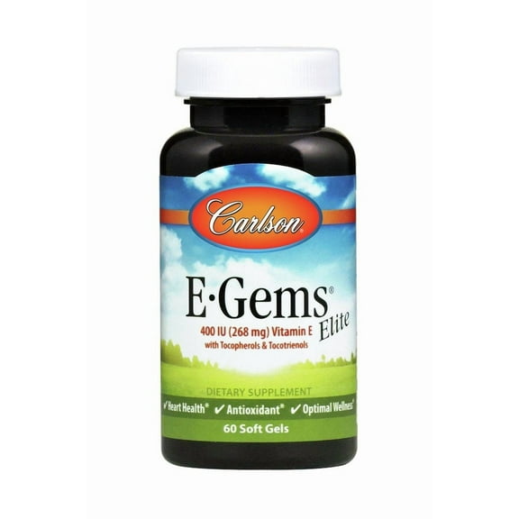Carlson E-Gems Elite Natural Vitamin E Softgels, 60 Ct