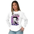 thumbnail image 5 of Kanji Style Cartoon Just Say Boop Women's Long Sleeve T Shirt Brisco Brands M, 5 of 6