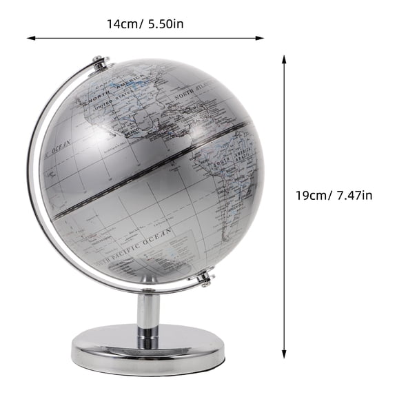 KALLORY Desktop Educational Globe Sphere for Office and Home Study, ABS Material, Decorative and Learning Tool