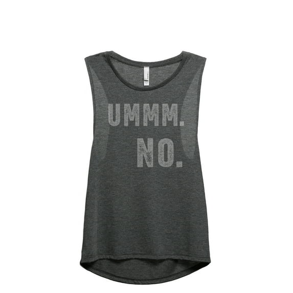 Ummm NO Women's Fashion Sleeveless Muscle Workout Yoga Tank Top Charcoal Grey Medium