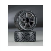 21292 Pre-Mounted Whls/Tires Black 18R (2) Multi-Colored