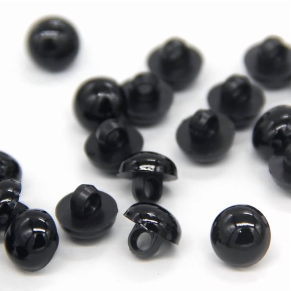 USOSOU 100PCS 11mm Sew on Eyes Plastic Black Pearl Buttons, for Clothing, Shirts, Skirts, Dresses, for Puppet Bear Doll Stuffed Toys, Handmade Decorations, Sewing Accessories (0.433inch)