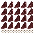 thumbnail image 1 of Unique Bargains Lot de 20 Supports d'Angle 38x38mm avec Vis Marron, 1 of 7