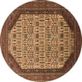 thumbnail image 1 of Ahgly Company Indoor Round Oriental Brown Industrial Area Rugs, 6' Round, 1 of 4