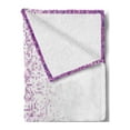 thumbnail image 2 of Magenta Soft Flannel Fleece Throw Blanket, Computer Art Style Tile Mosaic Squared Complex Pixel Party Mix Concept, Cozy Plush for Indoor and Outdoor Use, 50" x 60", Purple White, by Ambesonne, 2 of 5