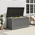 thumbnail image 7 of Nihsuao 260 Gallon Large Deck Box, Lockable Resin Outdoor Indoor Storage Box with Handles, Waterproof UV Resistant for Patio Furniture Cushions, Garden Tool, Pool Float, Gray, 7 of 7