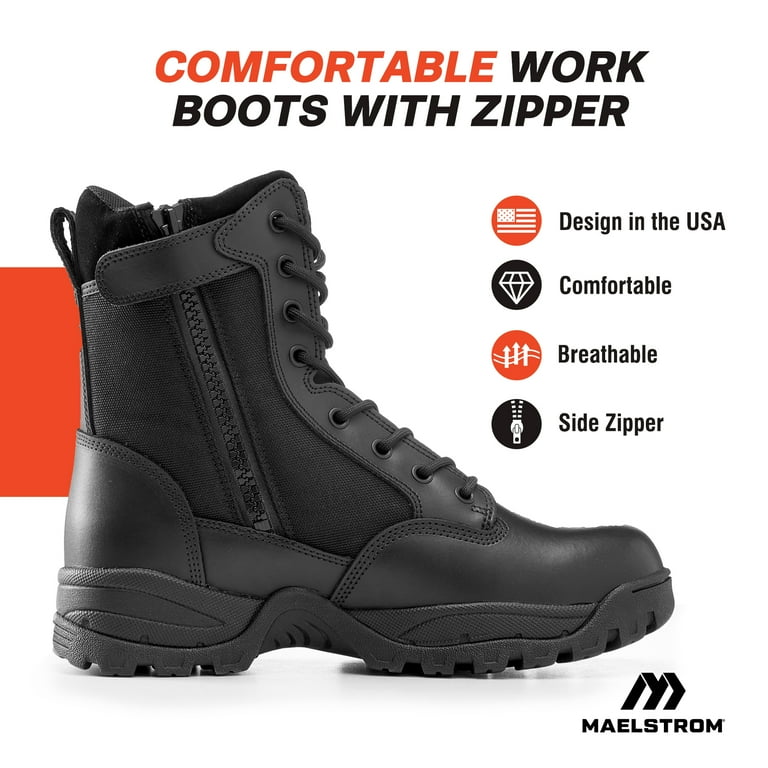 Maelstrom Tac Force Mens 8in Boot w Zipper Non Insulated Medium 10. Walmart