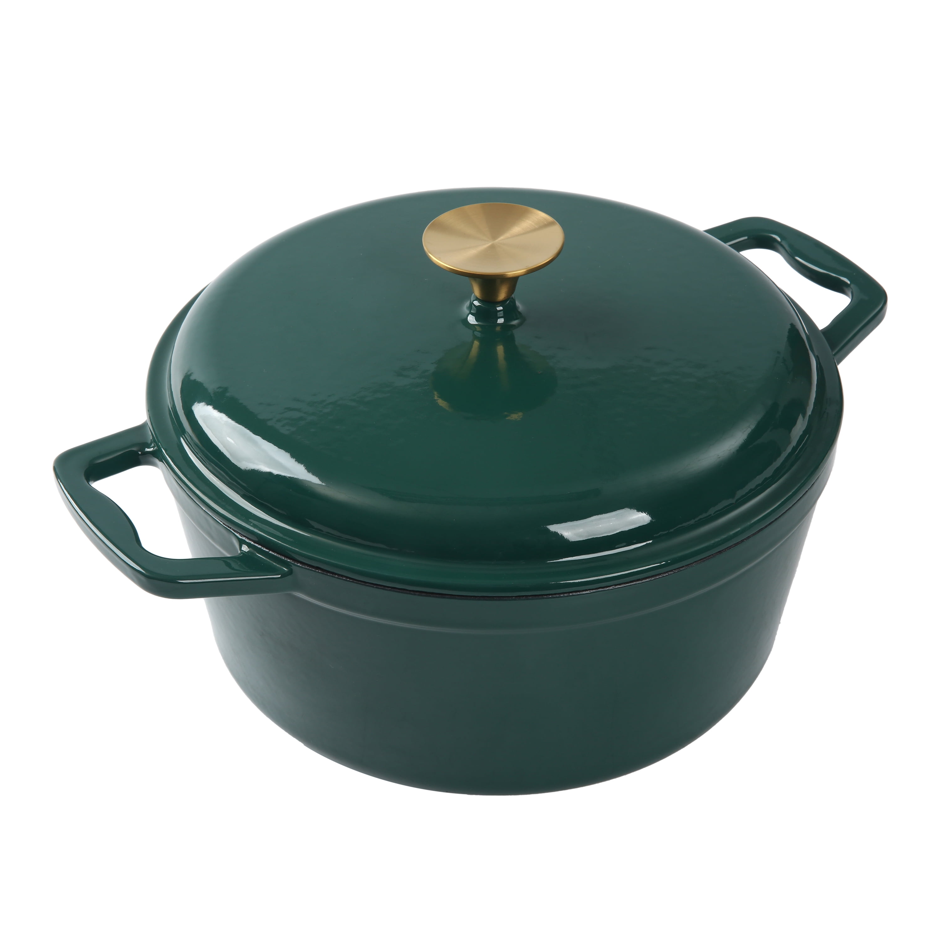Mainstays 4.75 Quart Round Enameled Cast Iron Dutch Oven Green