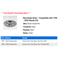 thumbnail image 2 of Rear Brake Rotor - Compatible with 1998 - 2002 Mazda 626 1999 2000 2001, 2 of 2
