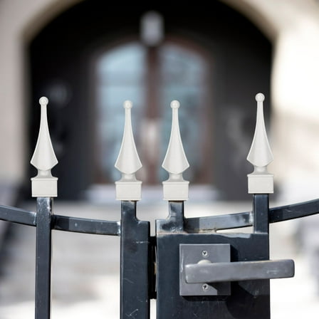 IBASETOY 4pcs Fence Post Cap Galvanized Steel Silver Outdoor Use Decorations