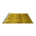 thumbnail image 2 of Ahgly Company Machine Washable Indoor Rectangle Abstract Yellow Contemporary Area Rugs, 2' x 4', 2 of 4