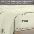 thumbnail image 4 of Pratyux 6-Piece Split Head Queen Sheet Set - 1000-Thread Count 100% Organic Cotton - Sheet Set - 12" Deep Pockets - 36" Split, Ivory Solid, 4 of 7