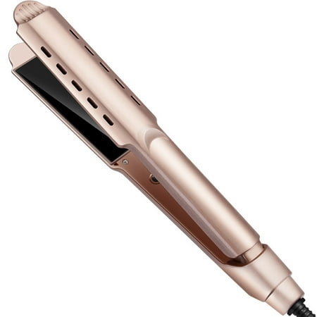 Suproot Professional 1.34  Nano-Ceramic & Titanium Plate 2 in 1 Flat Iron Hair Straightener and Curler  Advanced Ionic Technology  Gold