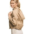 thumbnail image 2 of Love Tree Women's Juniors Ultra Light Water Resistant Packable Quilted Jacket (Khaki, Medium), 2 of 4