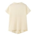 thumbnail image 7 of Women 2 Piece Outfits Long Sleeve Button Down Blouse And Shorts Shirts Sets White L, 7 of 7