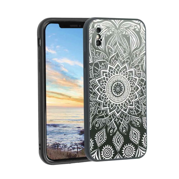 Compatible with iPhone XS Phone Case, Mandala11-119 Case Men Women, Flexible Silicone Shockproof Case for iPhone XS