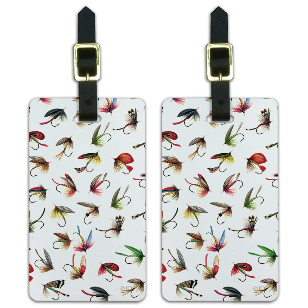 Flies Flyfishing Fly Fishing Lures Lake River Luggage ID Tags Suitcase