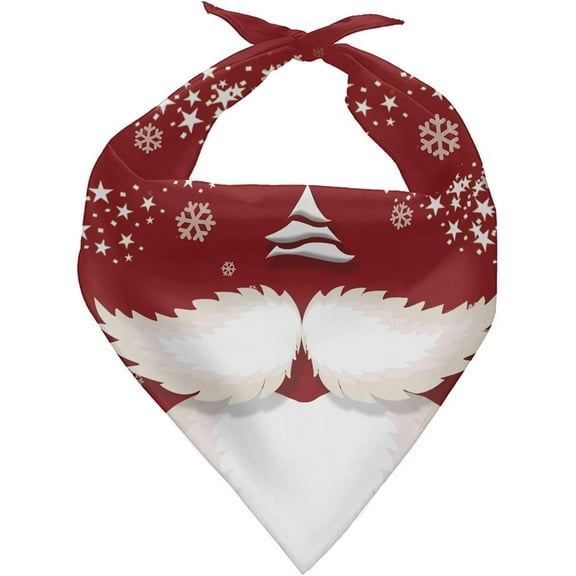 Santa Claus Face Design Pets Bandanas for Dogs and Cats,Washable Triangle Neck Scarfs Birthday Gifts, Softy Neckerchief and Handkerchief Fit Pets Costumes