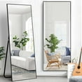 thumbnail image 4 of Neutypechic 70" x 31" Black Large Modern & Contemporary Rectangle Standing Mirror Aluminum Frame with Stand Full Length Mirror Free-Stand or Wall-Mounted for Bedroom, Bathroom, Living Room, 4 of 7