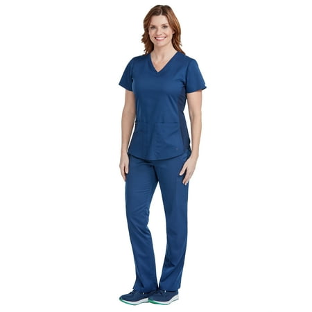 

Med Couture NEW TOUCH Women s V-Neck Shirttail Scrub Top & Yoga 2 Cargo Pocket Scrub Pant Set [XS - 3XL]