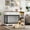 White, variant on Kicctian Large Wooden Dog Crate Furniture with 2 Drawers & 4 Open Storage Shelves, Indoor Dog Bed Sofa TV Stand for Medium & Large Dogs, Includes Removable Bowls,Brown