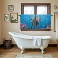 thumbnail image 4 of Ocean Diving Elephant Tier Curtains 36 Inch Length, Blue Coastal Coral Fish Marine Life Cafe Short Curtains for Bathroom Over Sink, Small Kitchen Curtain Light Filtering Drapes 2 Panels 27.5"Wx36"L, 4 of 8