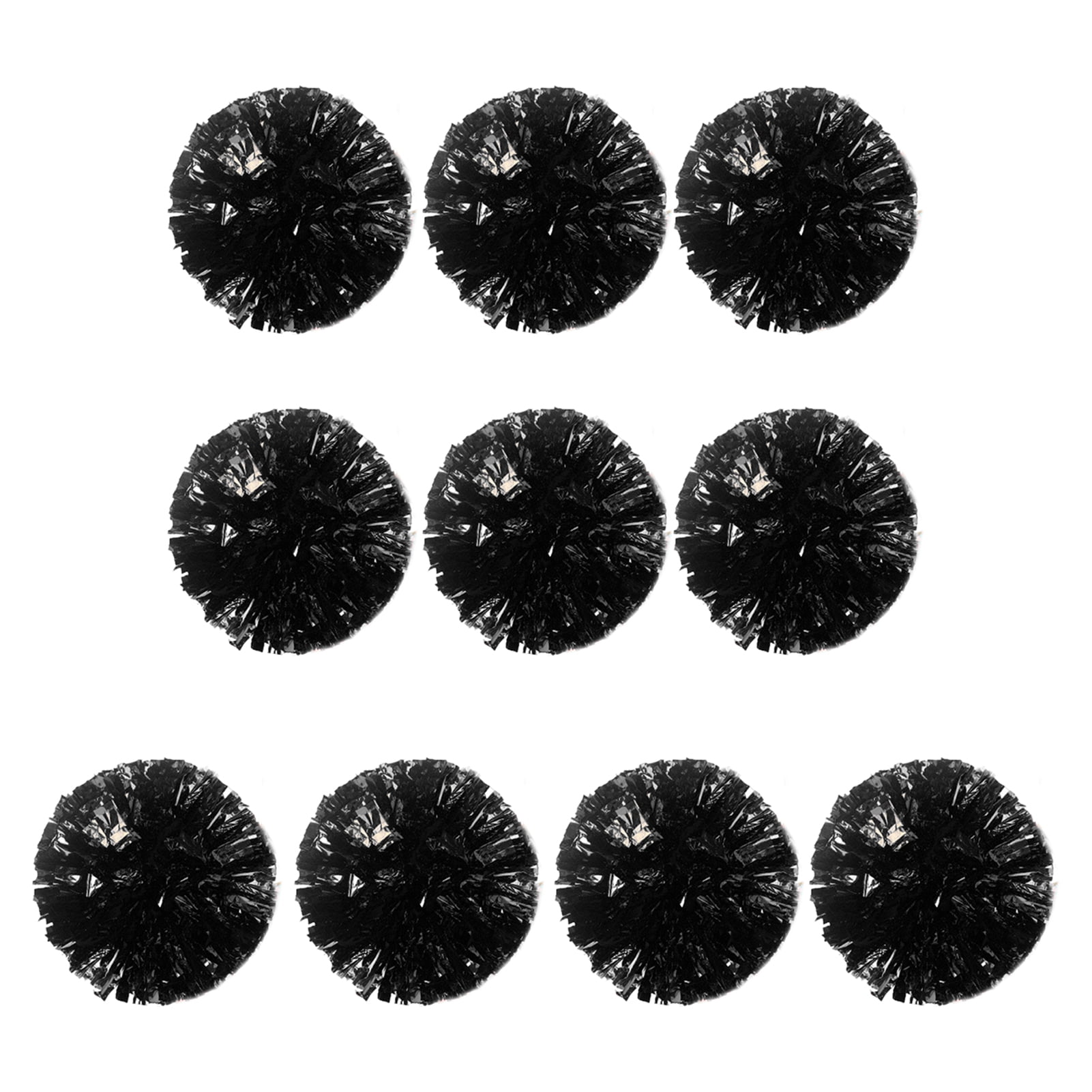 Eoperou Cheerleader Pom Poms - 10Pcs Metallic Cheerleader Pompoms with Finger Ring, Cheering Props for Squad Team