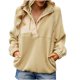 thumbnail image 2 of Puntoco Mujer Moda Suelta Manga Larga Blusa Botones Casual Empalme Bolsillo tops Abrigo Puntoco Puntoco-5234, 2 of 5