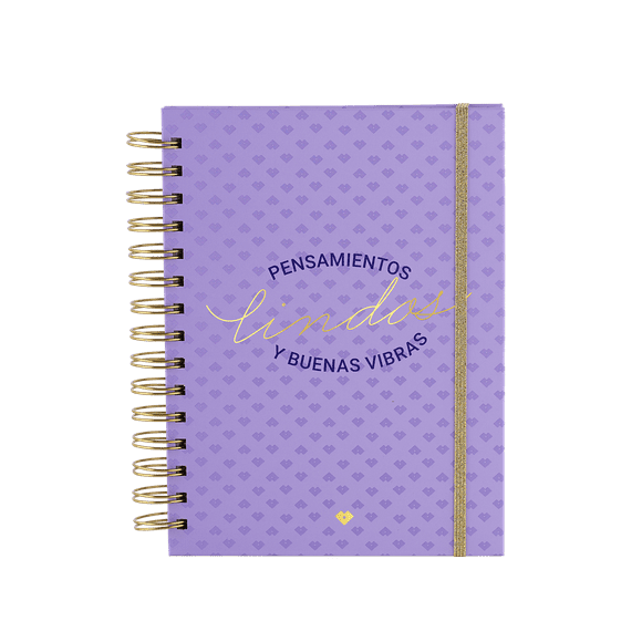 Libreta de Notas Bonita LuckyLy, Notebook Pasta Dura, Mod. Penny lila 224 páginas