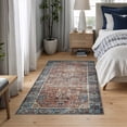 thumbnail image 3 of Bloom Rugs Washable Non-Slip 3' x 5' Rug - Orange / Blue Traditional Oriental Area Rug for Living Room, Bedroom, Dining Room, and Kitchen - Exact size: 3' x 5', 3 of 9