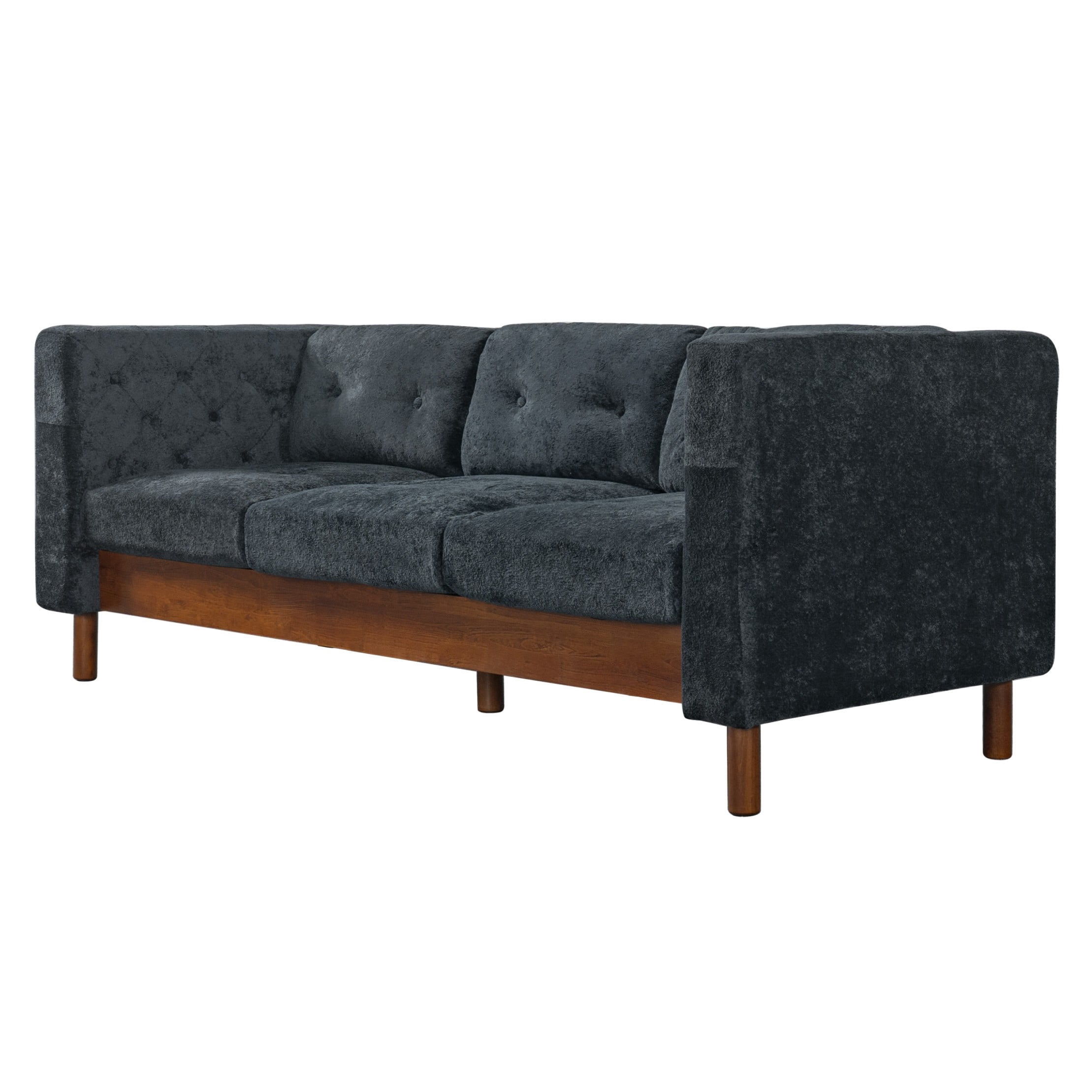 Christopher Knight Home 78" Modern Sofa with Chenille Upholstery, Tufted Pillow Back, 3 Seats, Blue