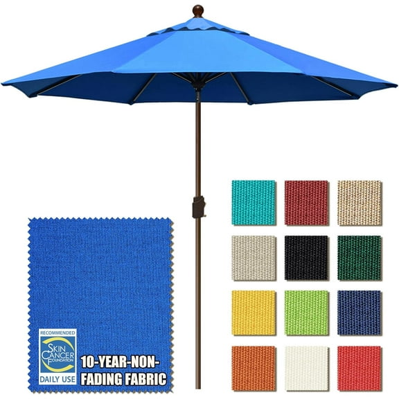 EliteShade USA 10-Year-Non-Fading 10Ft Market Umbrella Patio Umbrella Outdoor Table Umbrella with Ventilation, Royal Blue