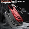 thumbnail image 4 of ELEHOLD Magnetic Case for iPhone 15, Military Grade Shockproof Rugged Case Built-in Metal Camera Cover with Stand,Red, 4 of 6