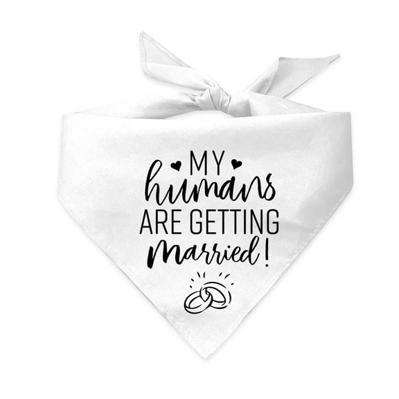 My Humans Are Getting Married! (Black) Wedding Triangle Dog Bandana