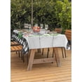thumbnail image 2 of Easter Outdoor Tablecloth - 52x70 Inch Rectangle Dining Table Cover, Spring Watercolor Bunny Flower Leaf Grey Wood Grain Waterproof Outdoor Table Cloth with Umbrella Hole & Zipper for Picnic/Patio, 2 of 7