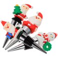 thumbnail image 1 of Tapón para botella de vino de Navidad, corcho de Navidad, tapón de sellado de Año Nuevo, aleación de zinc, material de PVC, 4 unidades, 1 of 6