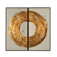 thumbnail image 2 of Pemberly Row Ring of Fire Canvas Fabric Wall Art in Metallic Gold, 2 of 2