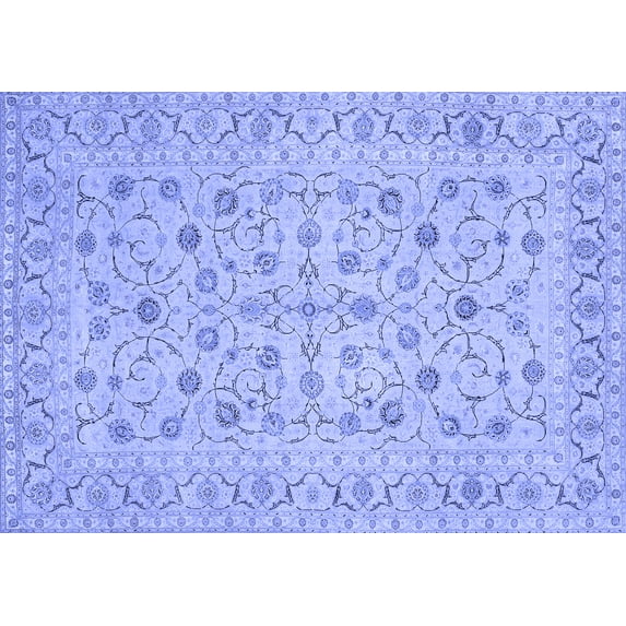 Ahgly Company Machine Washable Indoor Rectangle Persian Blue Traditional Area Rugs, 2' x 4'