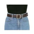thumbnail image 4 of Cinturón de hebilla de pin para mujeres, cinturón ancho suave y casual para vestidos, jeans y pantalones de 92 cm/36.22" color café, hebilla dorada, 4 of 4