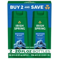 Irish Spring Moisture Blast Moisturizing Body Wash for Men, 24-Hour Fresh, Face and Body Wash, Men’s Body Wash, Biodegradable Ingredients, Paraben Free, Cool Fresh Scent, 20 fl oz Bottle (2 Pack)