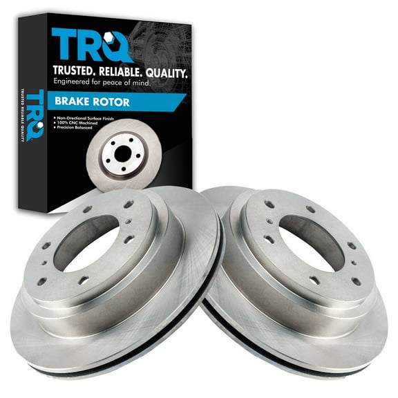 TRQ Rear Brake Rotors Set Vented Fits Select 2000-2006 Mitsubishi Montero
