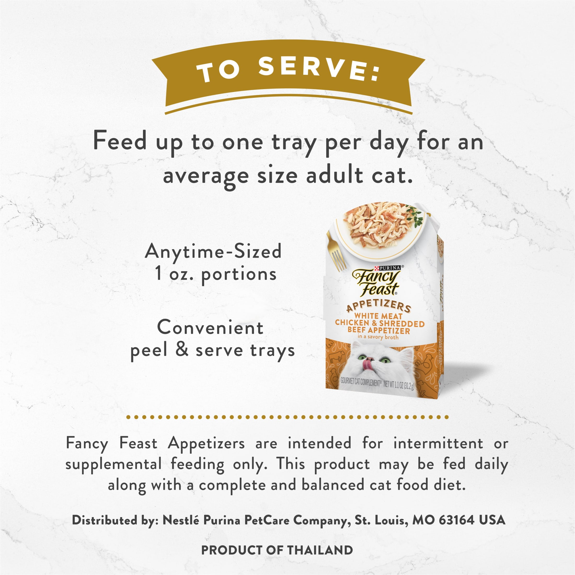 (6 pack) Purina Fancy Feast White Meat Chicken & Shredded Beef Appetizer for Cats, 1.1 oz Tray