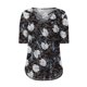 thumbnail image 4 of Camiseta de manga corta suelta con cuello en V y estampado calado informal a la moda para mujer Pompotops hkajfhjk467934, 4 of 5