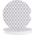 thumbnail image 1 of RYLABLUE Moroccan Style Geometric Pattern Gray Set of 6 Car Coaster for Drinks, Absorbent Ceramic Stone Coasters Cup Mat with Cork Base for Home Kitchen Room Coffee Table Bar Decor, 1 of 5